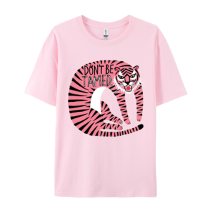 Cartoon Sexy Enchanting Tiger Print T-Shirt Pure Cotton High-Quality Fabric Round Neck Casual Wear Top Chic Outfit